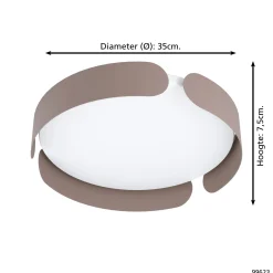 Eglo Taklampa Valcasotto Stål Brun 20W 2400lm - 830 Varm Vit | 370mm
