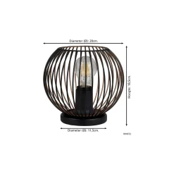 Eglo Bordslampa Almanzora Stål Svart Koppar | IP20 - Passande för 1x E27