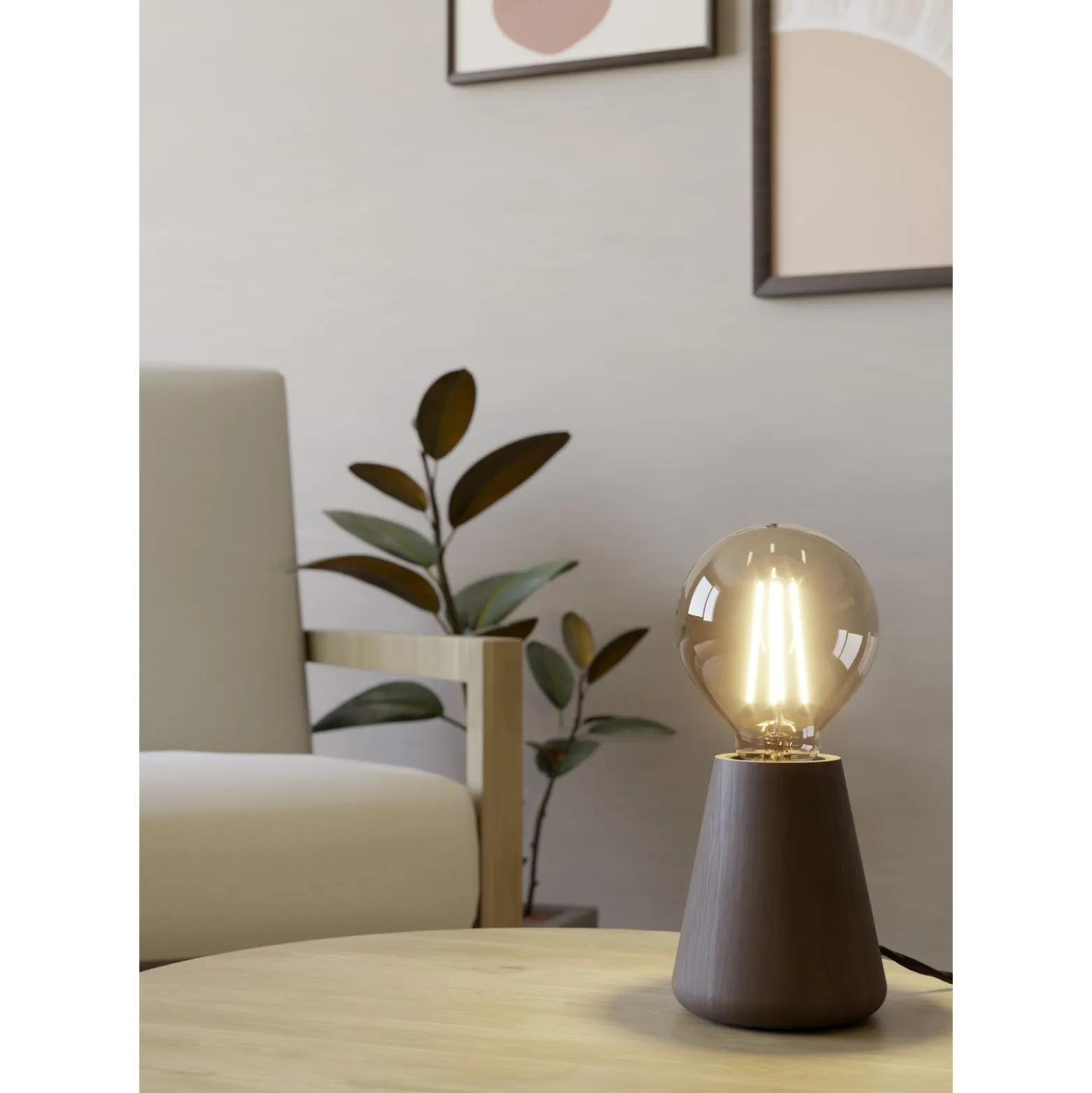 Eglo Bordslampa Asby Trä Brun | Passande För 1x E27