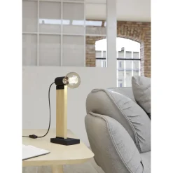 Eglo Bordslampa Bailrigg Stål Svart Trä | Passande För 1x E27