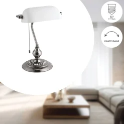 Eglo Bordslampa Banker Stål Vit | Passande För 1x E27