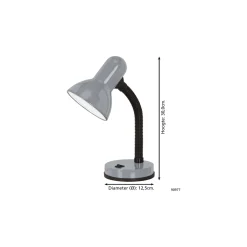 Eglo Bordslampa Basic 1 Stål Silver | IP20 - Passande för 1x E27