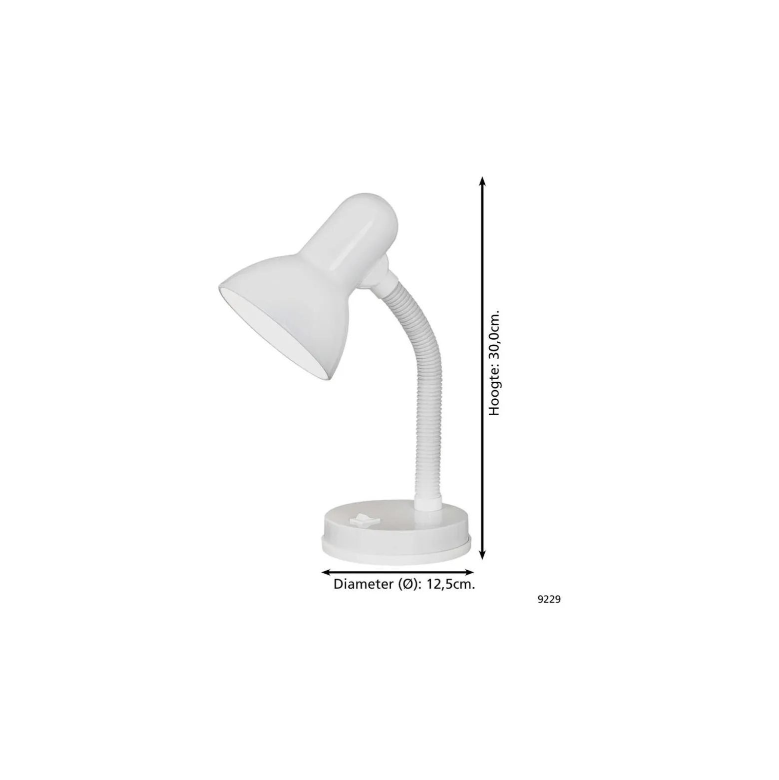 Eglo Bordslampa Basic Stål Vit | IP20 - Passande för 1x E27