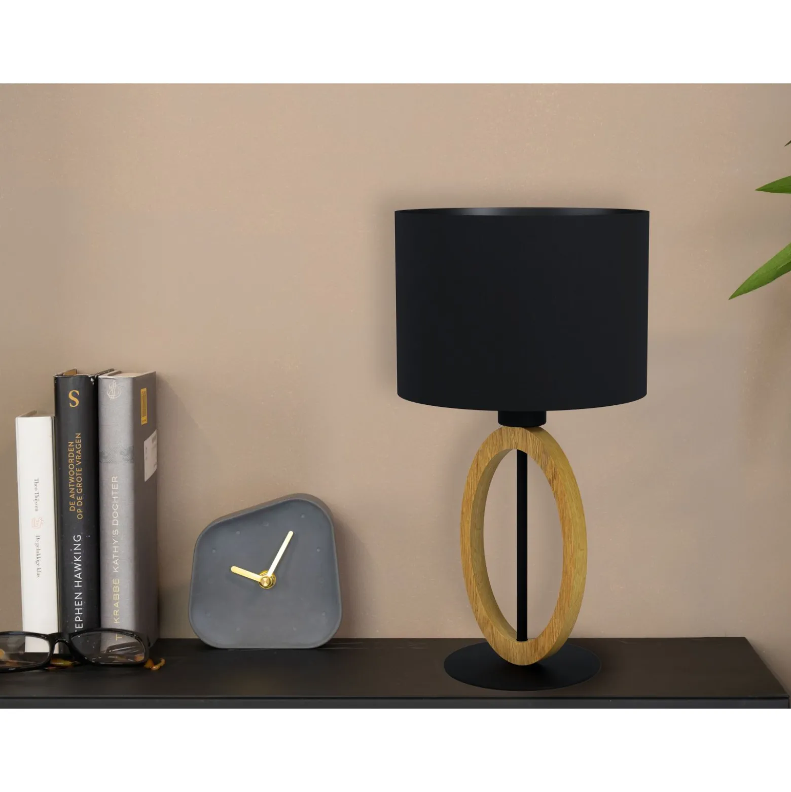 Eglo Bordslampa Basildon 1 Stål Svart Trä | Passande För 1x E27