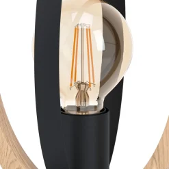 Eglo Bordslampa Basildon Stål Svart Trä | Passande För 1x E27