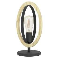 Eglo Bordslampa Basildon Stål Svart Trä | Passande För 1x E27