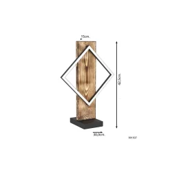Eglo Bordslampa Boyal Trä Svart, Rostig 13W 1750lm - 830 Varm Vit