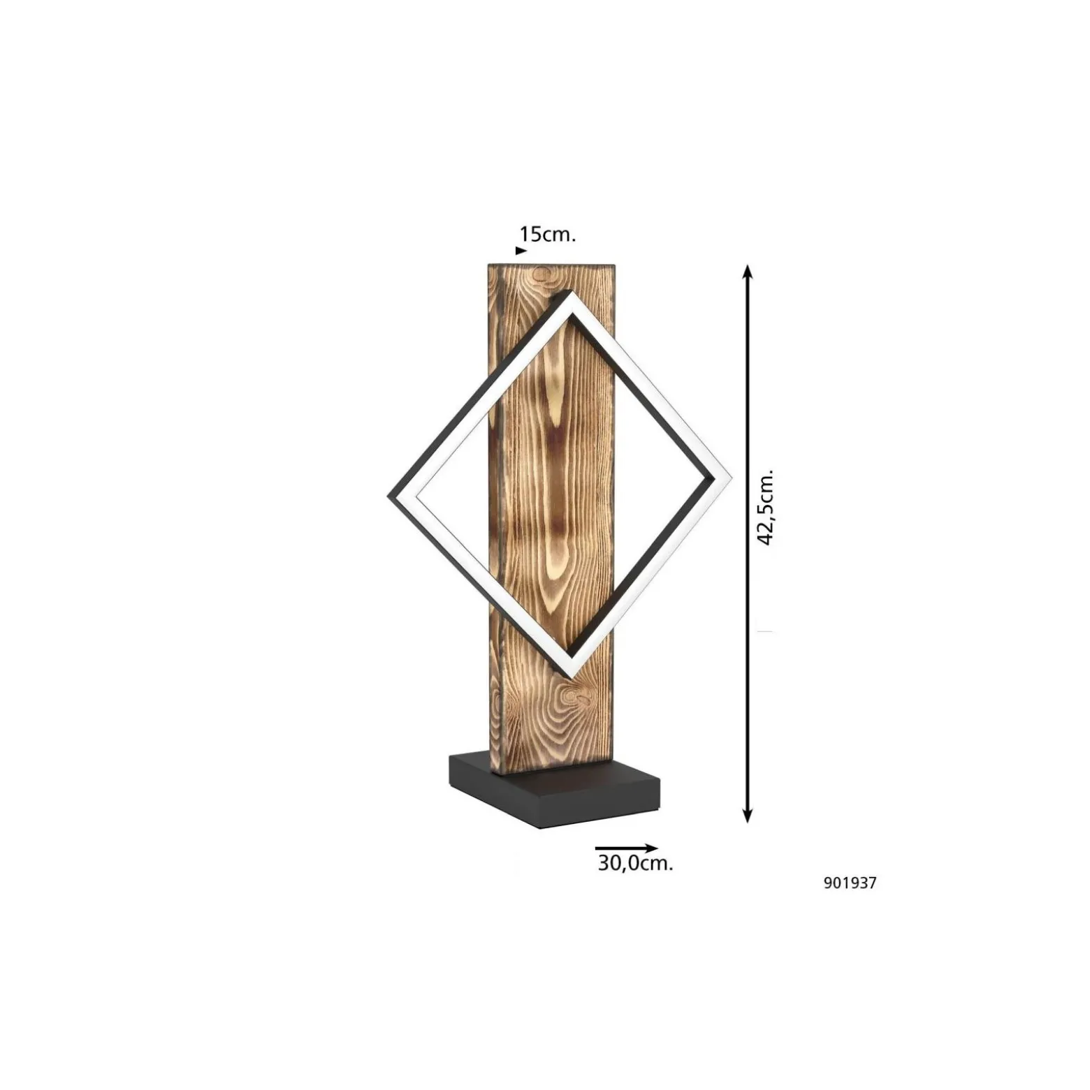 Eglo Bordslampa Boyal Trä Svart, Rostig 13W 1750lm - 830 Varm Vit
