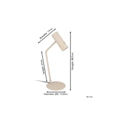 Eglo Bordslampa Caminia Stål Sanded 4.7W 345lm - 830 Varm Vit | IP20 - Inkl. 1x GU10