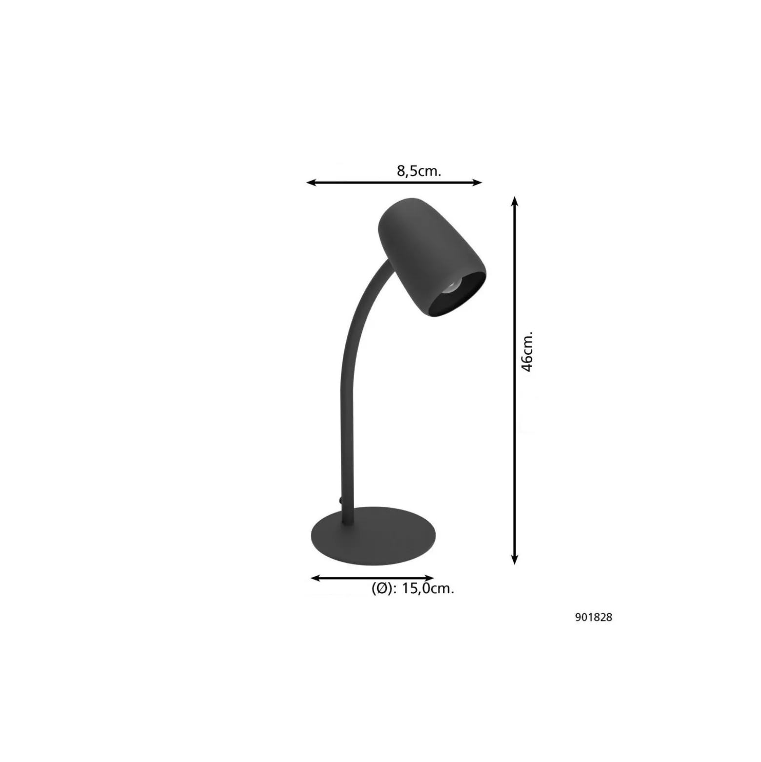 Eglo Bordslampa Carlo Stål Svart | Passande för 1x E14