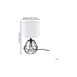 Eglo Bordslampa Carlton 2 Stål Svart | IP20 - Passande för 1x E14