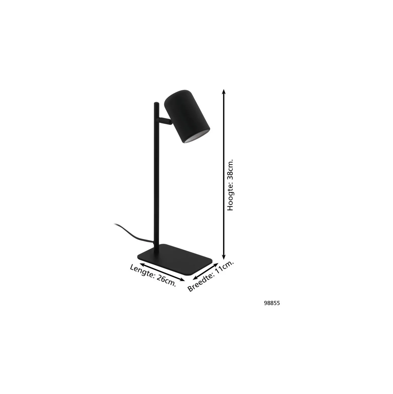 Eglo Bordslampa Ceppi Stål Svart Svart 4.5W 345lm - 830 Varm Vit | IP20 - Inkl. 1x GU10