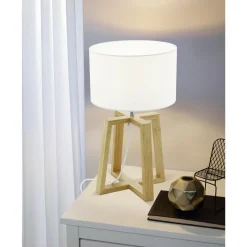 Eglo Bordslampa Chietino 1 Trä Brun | Passande För 1x E27