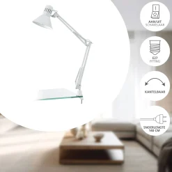 Eglo Bordslampa Firmo Stål Vit | Passande För 1x E27