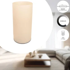 Eglo Bordslampa Geo Glas Beige | Passande För 1x E14
