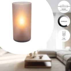 Eglo Bordslampa Geo Glas Grå | Passande För 1x E14
