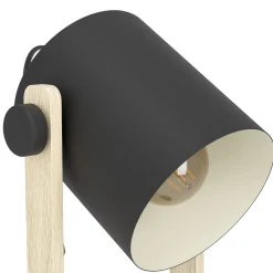 Eglo Bordslampa Hornwood Stål Svart Trä | Passande För 1x E27