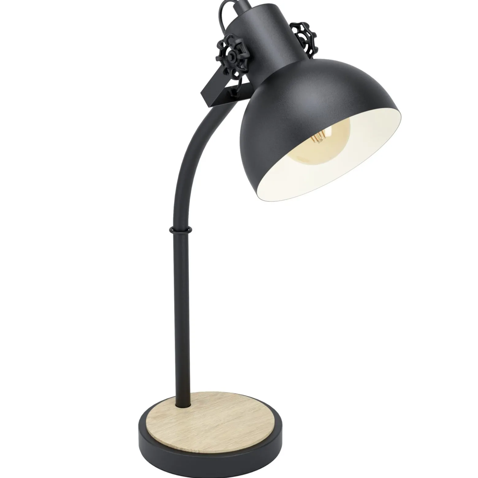 Eglo Bordslampa Lubenham Stål Svart Trä | Passande För 1x E27