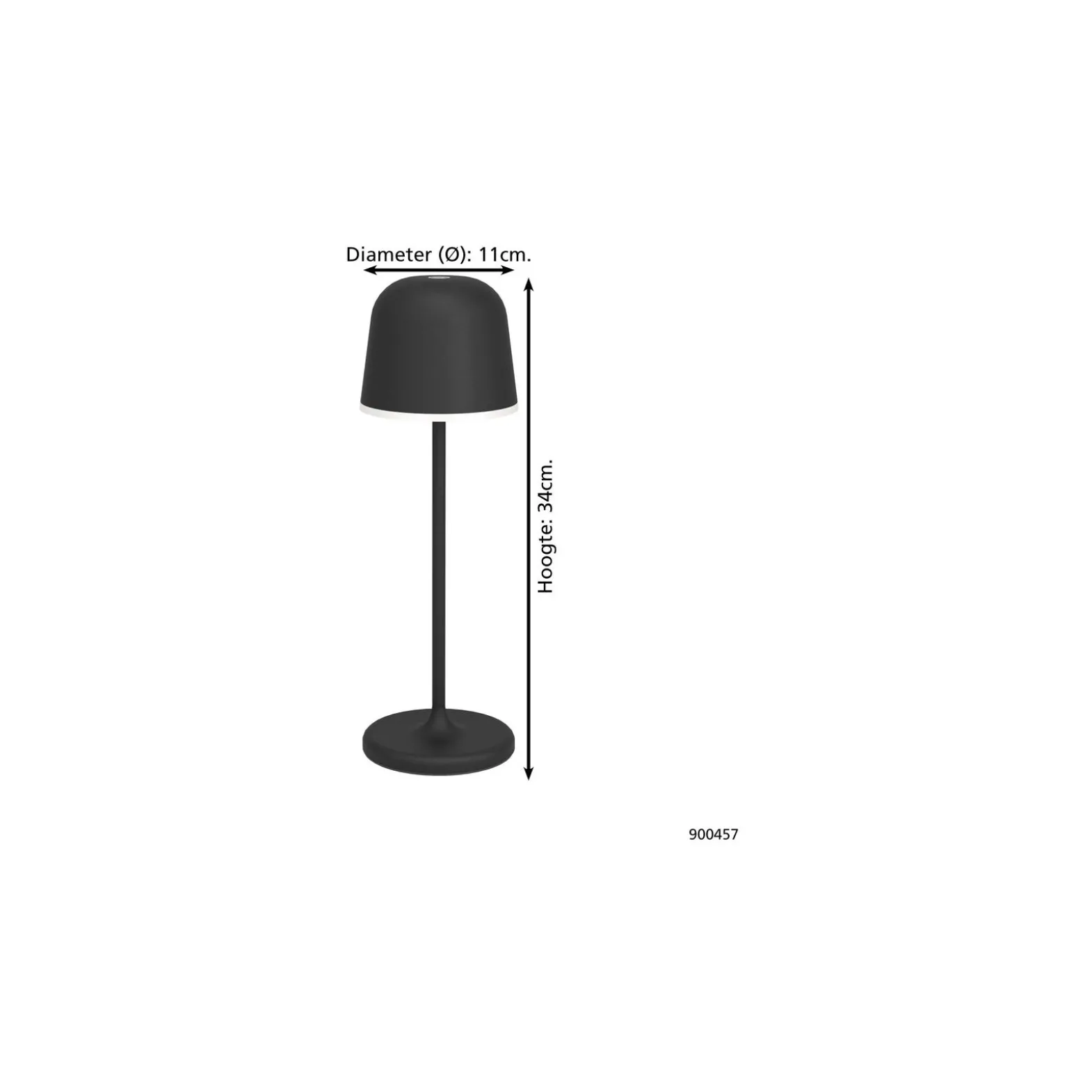 Eglo Bordslampa Mannera Aluminium Svart 2W 200lm - 830 Varm Vit | IP54 - Touch Dimbar - USB-C