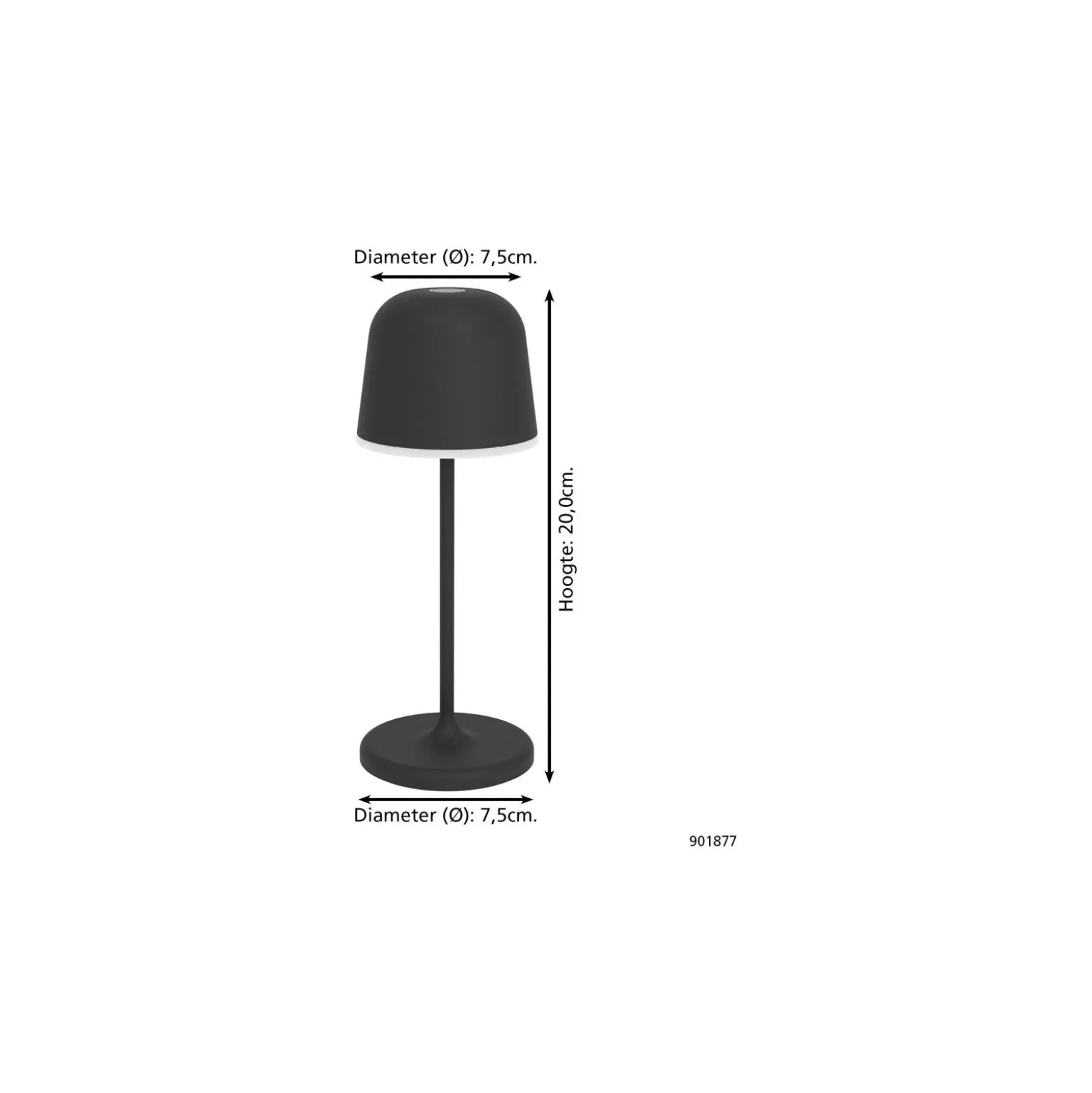 Eglo Bordslampa Mannera-S Aluminium Svart 1W 170lm - 825-830-840 CCT | IP54 - Touch Dimbar - USB-C