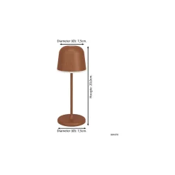 Eglo Bordslampa Mannera-S Aluminium Rostig 1W 170lm - 825-830-840 CCT | IP54 - Touch Dimbar - USB-C