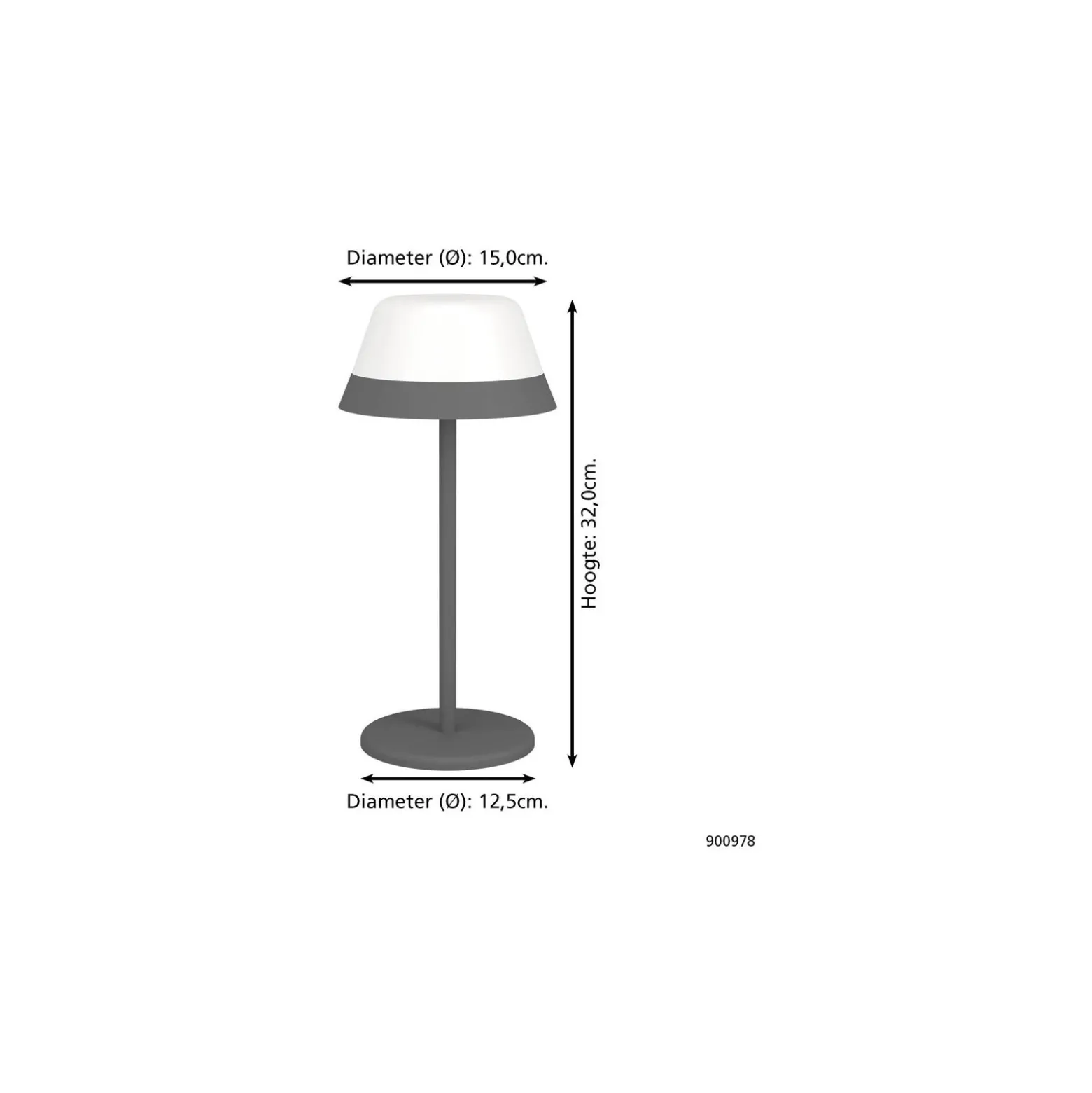 Eglo Bordslampa Meggiano Grå 1W 170lm - 830 Varm Vit | IP54 - Touch Dimbar