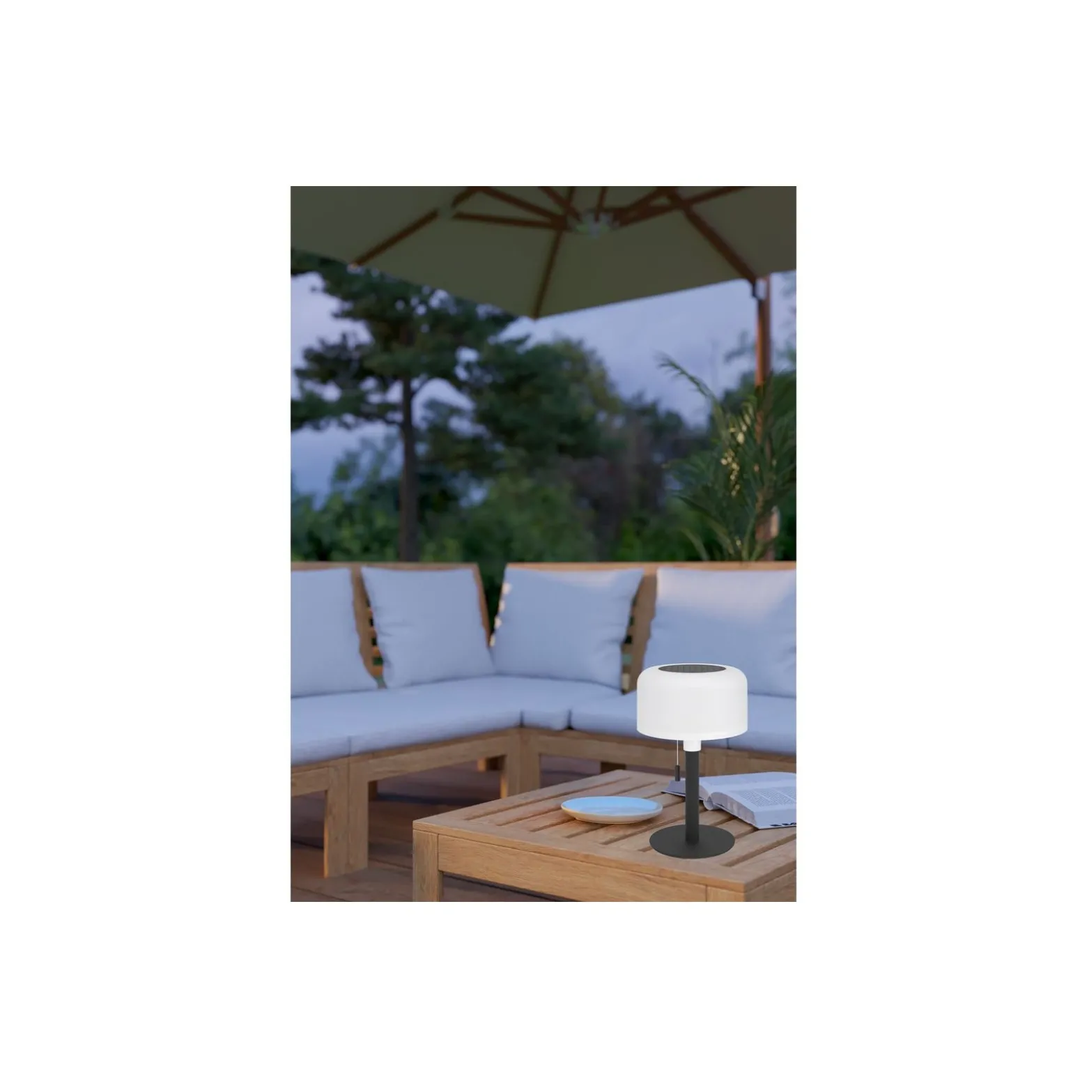 Eglo Bordslampa Montapalma Solar Stål Svart 2W 190lm - 830 Varm Vit | IP54 - Dimbar - USB-C