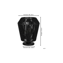 Eglo Bordslampa Persley Stål Svart | IP20 - Passande för 1x E27