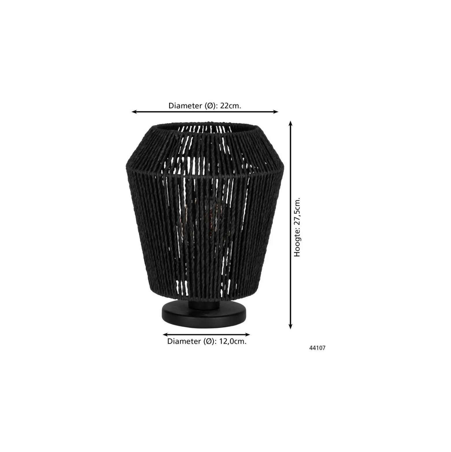 Eglo Bordslampa Persley Stål Svart | IP20 - Passande för 1x E27