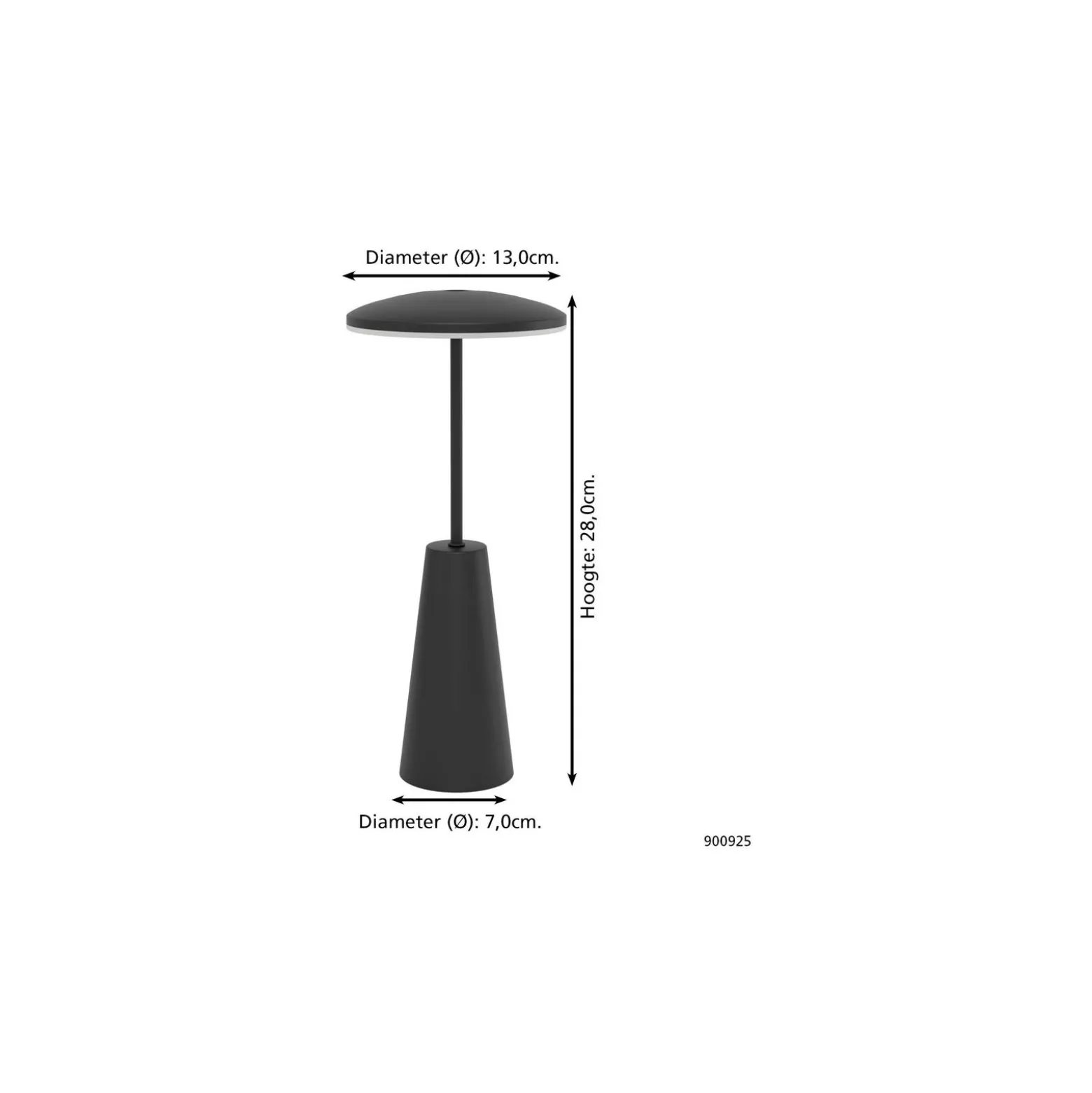 Eglo Bordslampa Piccola Stål Svart 2W 270lm - 824-830-840 CCT | IP54 - Touch Dimbar - USB-C