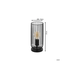 Eglo Bordslampa Roccamena Stål Svart | Passande för 1x E27