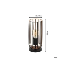 Eglo Bordslampa Roccamena Svart, Koppar | Passande för 1x E27