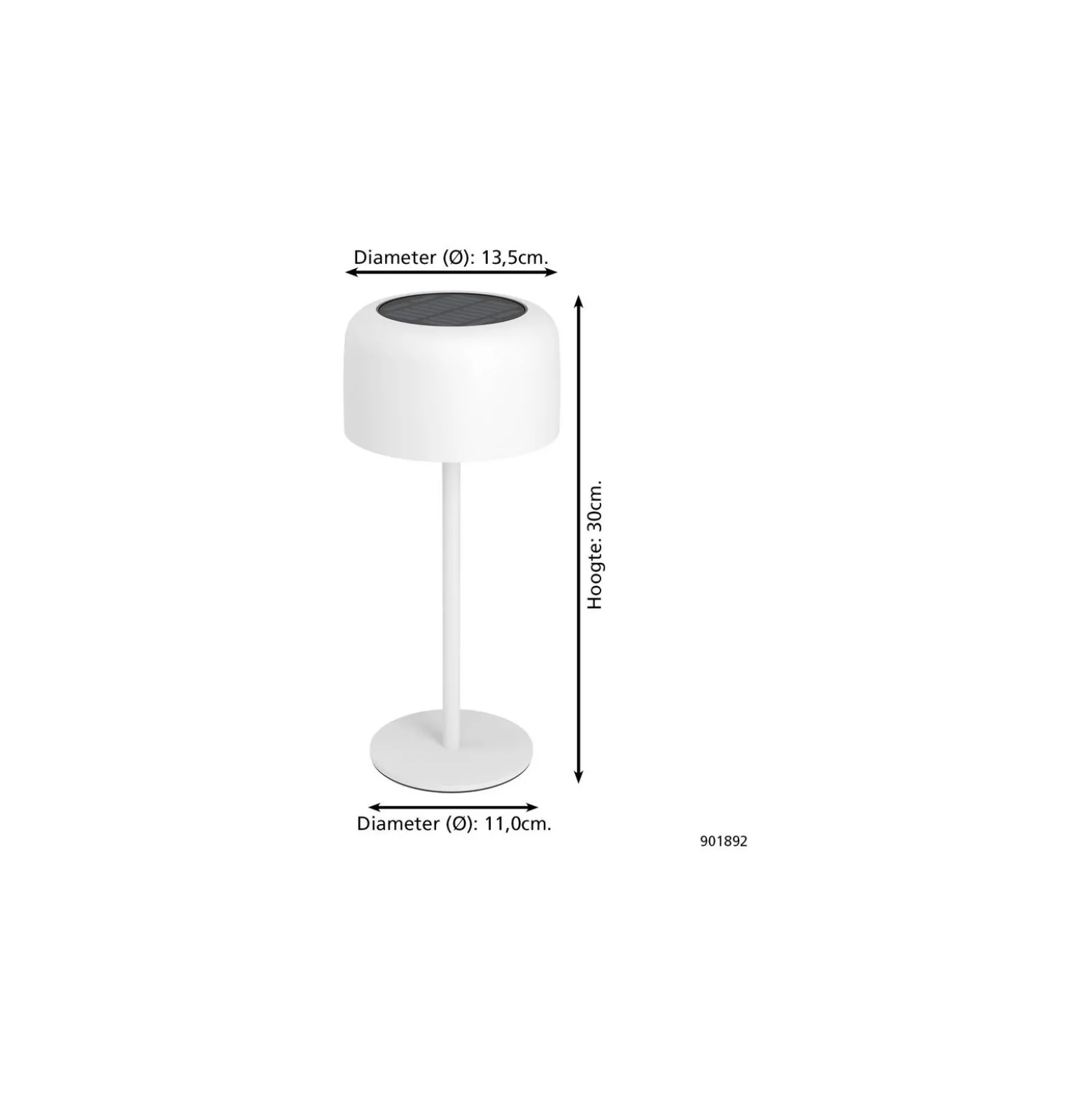 Eglo Bordslampa Roccanova Solar Stål Vit 2W 270lm - 830 Varm Vit | IP44 - Touchdimmerbar - USB-C