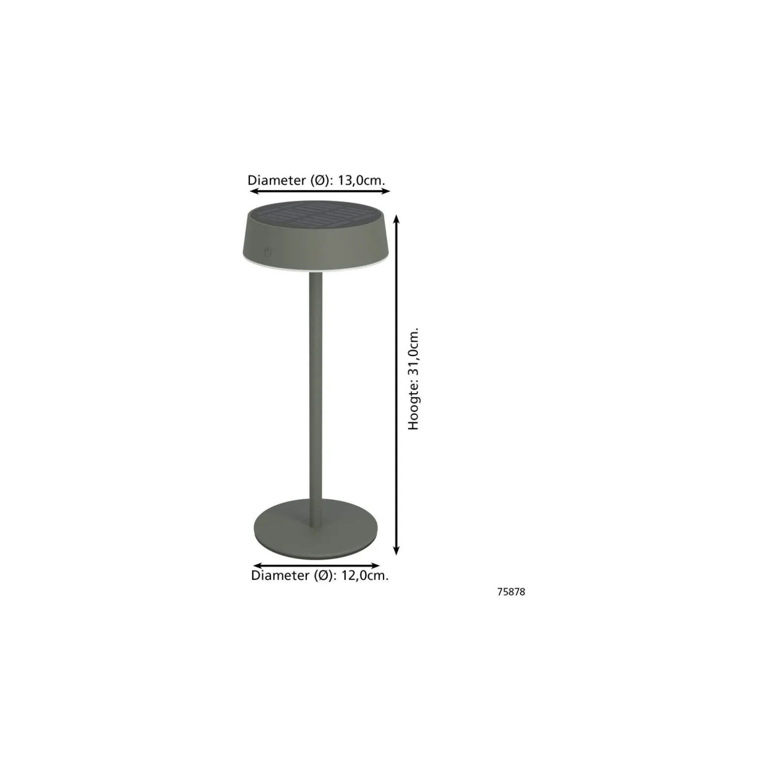 Eglo Bordslampa Simeri Solar Stål Grön 3W 250lm - 830-860 Justerbar Vit | IP44 - Touchdimmerbar - USB-C