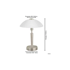 Eglo Bordslampa Solo 1 Stål Satin Nickel | IP20 - Passande för 1x E14