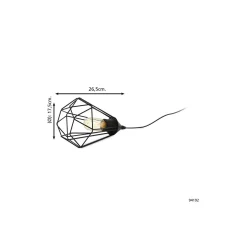 Eglo Bordslampa Tarbes Stål Svart | Passande för 1x E27