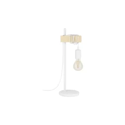 Eglo Bordslampa Townshend Stål Vit Trä | IP20 - Passande för 1x E27