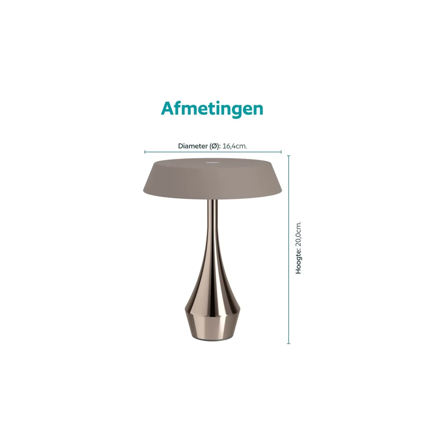 Eglo Bordslampa Turcio Stål Bronze 5W 310lm - 825-830-840 CCT | IP44 - Touch Dimbar - USB-C