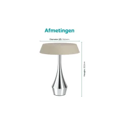 Eglo Bordslampa Turcio Stål Krom 5W 310lm - 825-830-840 CCT | IP44 - Touch Dimbar - USB-C
