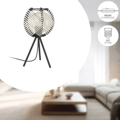 Eglo Bordslampa Waverton Stål Svart Trä | Passande För 1x E27
