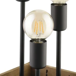 Eglo Bordslampa Wootton Trä Stål Brun Svart | Passande För 3x E27