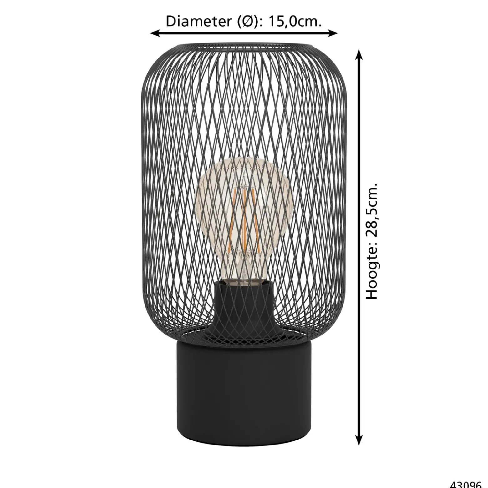Eglo Bordslampa Wrington Stål Svart | Passande För 1x E27