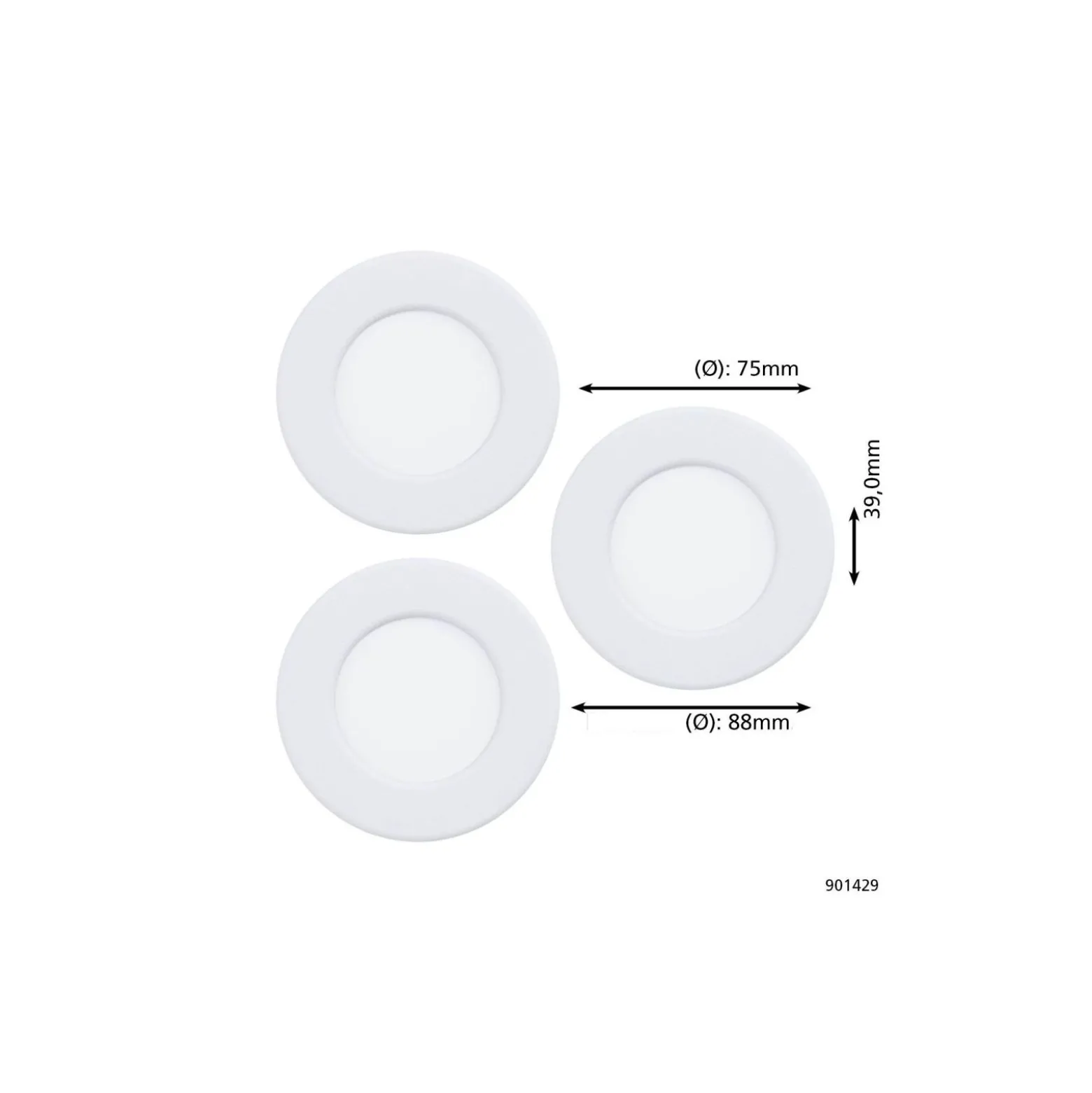 Eglo Connect.Z Smart Infälld Spot Badrumsbelysning Fueva 6-Z Plast Vit 8.4W 1020lm - 827-865 Justerbar Vit + RGB | Dimbar