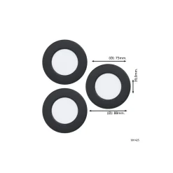 Eglo Connect.Z Smart Infälld Spot Badrumsbelysning Fueva 6-Z Plast Svart 8.4W 1020lm - 827-865 Justerbar Vit + RGB | Dimbar
