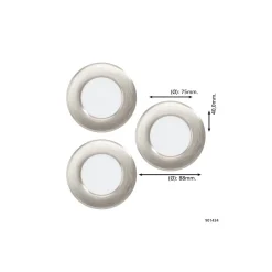 Eglo Connect.Z Smart Infälld Spot Badrumsbelysning Fueva 6-Z Plast Satin Nickel 8.4W 1020lm - 827-865 Justerbar Vit + RGB | Dimbar