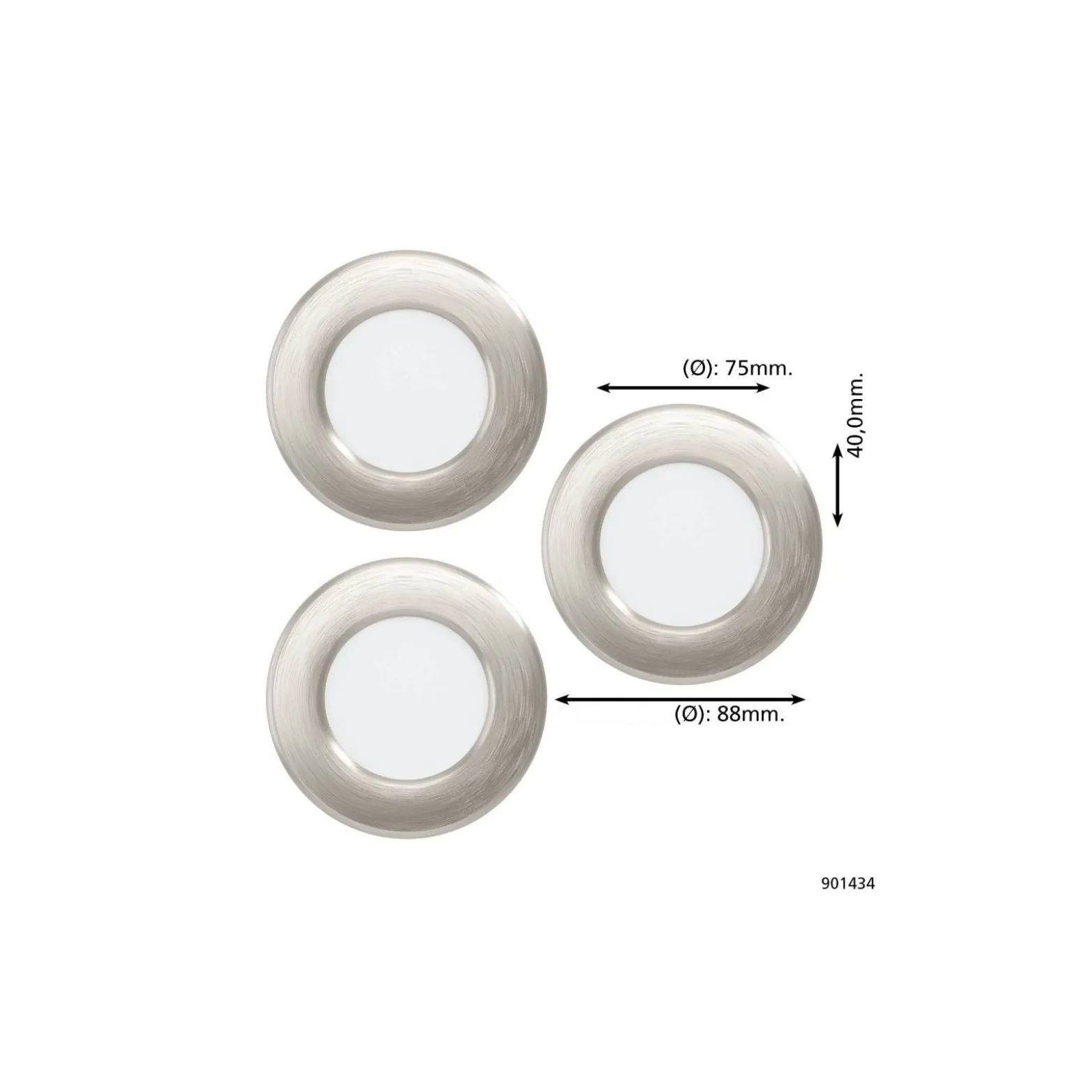 Eglo Connect.Z Smart Infälld Spot Badrumsbelysning Fueva 6-Z Plast Satin Nickel 8.4W 1020lm - 827-865 Justerbar Vit + RGB | Dimbar