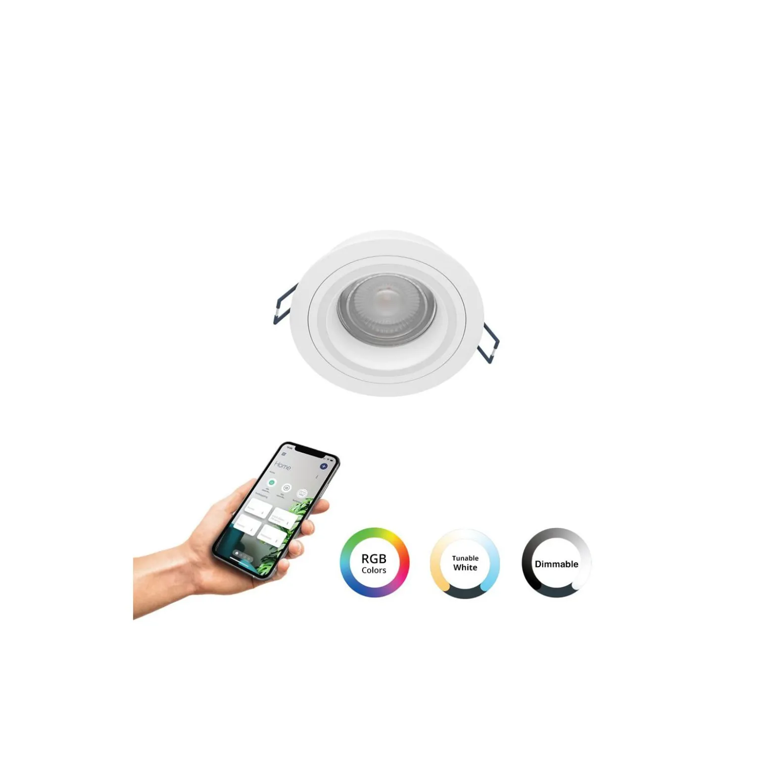 Eglo Connect.Z Smart Infälld Spot Carosso-Z Aluminium Vit 4.7W 345lm - 827-865 Justerbar Vit + RGB | Dimbar