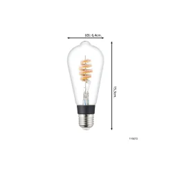 Eglo Connect.Z Smart LED Edison E27 Filament Klar 4.9W 400lm - 830 Varm Vit + RGB | Dimbar - Ersättare 40W