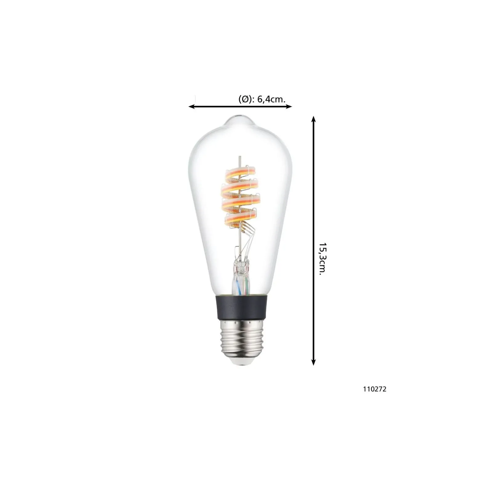 Eglo Connect.Z Smart LED Edison E27 Filament Klar 4.9W 400lm - 830 Varm Vit + RGB | Dimbar - Ersättare 40W