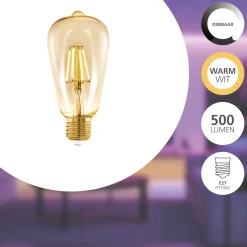 Eglo Connect.Z Smart LED E27 Edison Filament Klar 4W 500lm - 822 Extra Varm Vit | Dimbar - Ersättare 40W